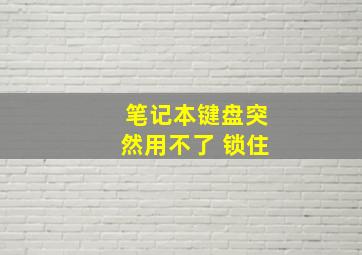 笔记本键盘突然用不了 锁住